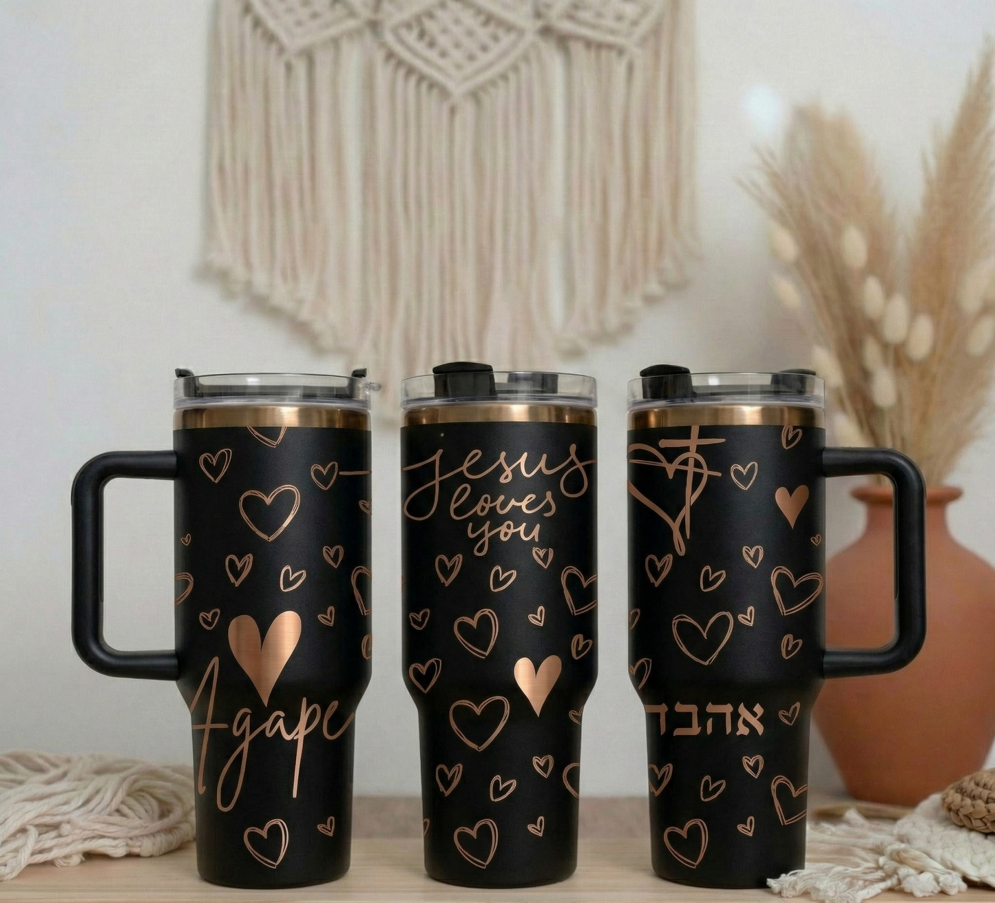 "Jesus Loves you" Agape 40 oz laser engraved tumbler