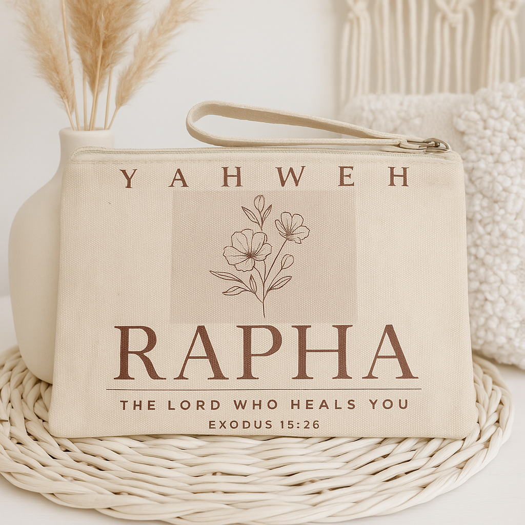 Names of God canvas zipper pouch with wristlet