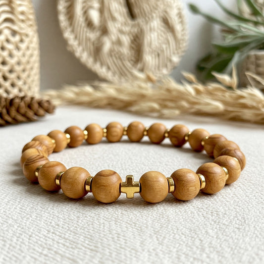 Israeli Olive Wood Gold bracelet