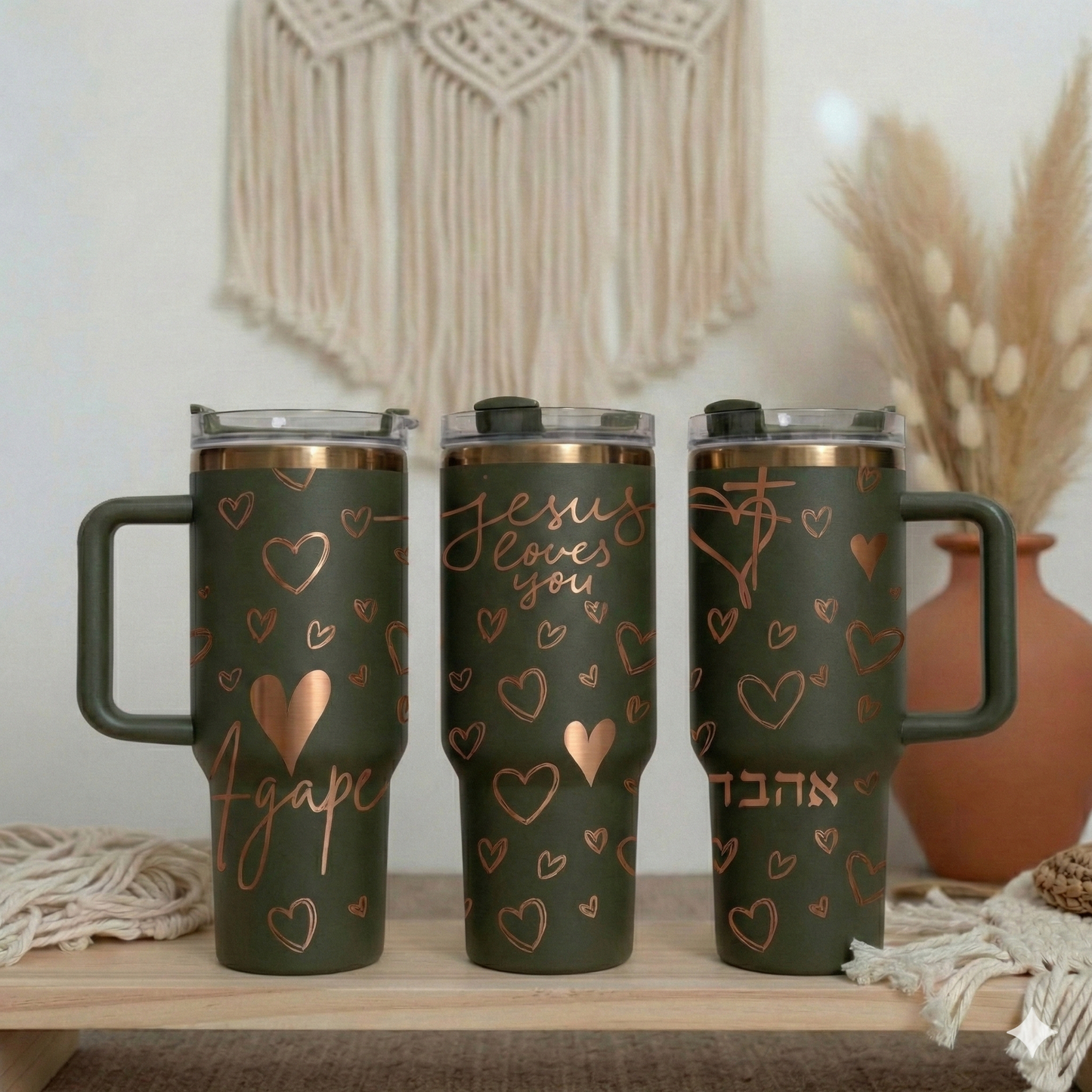 "Jesus Loves you" Agape 40 oz laser engraved tumbler