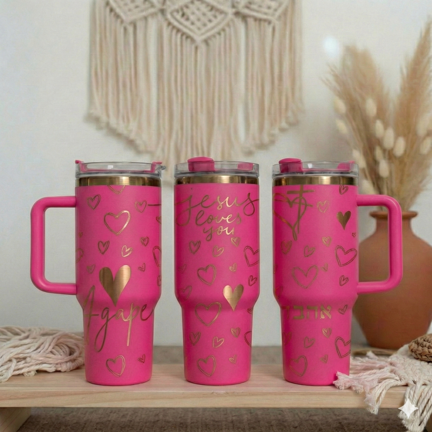 "Jesus Loves you" Agape 40 oz laser engraved tumbler