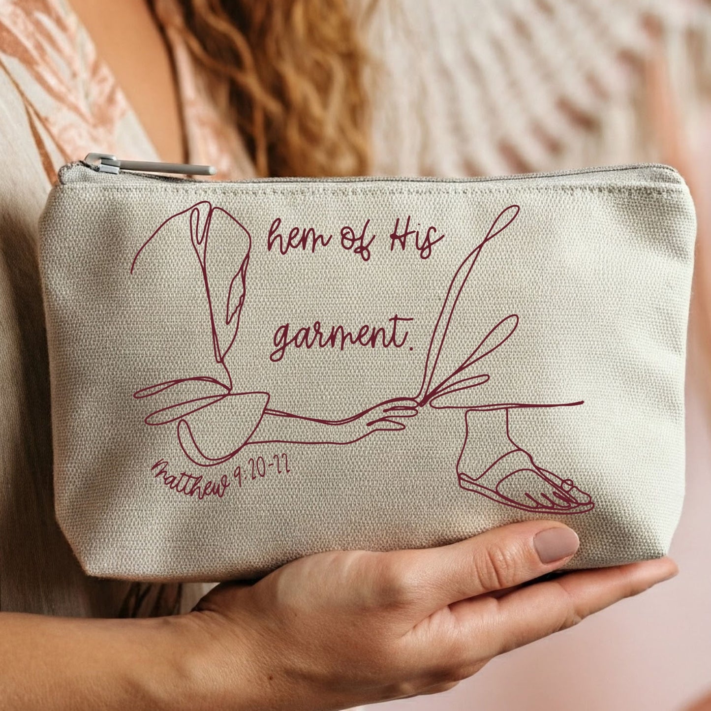 Hem of His Garment Natural Canvas Pouch