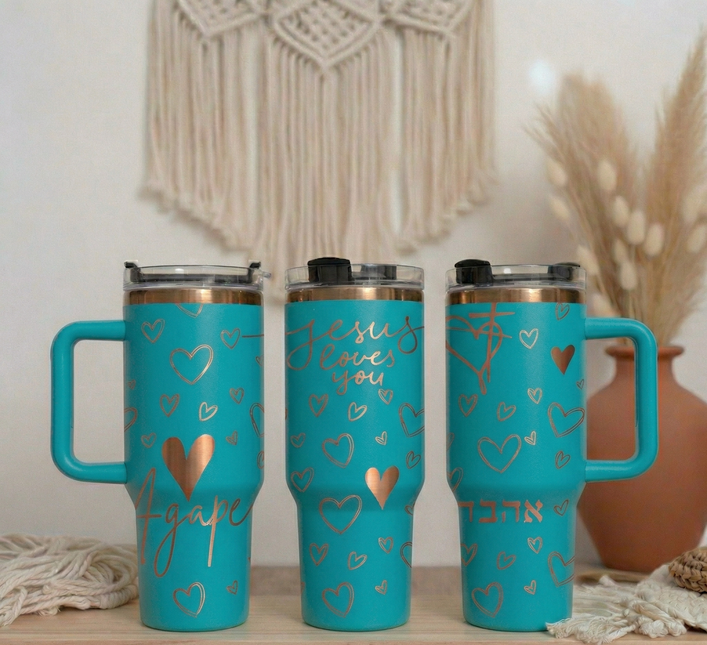 "Jesus Loves you" Agape 40 oz laser engraved tumbler