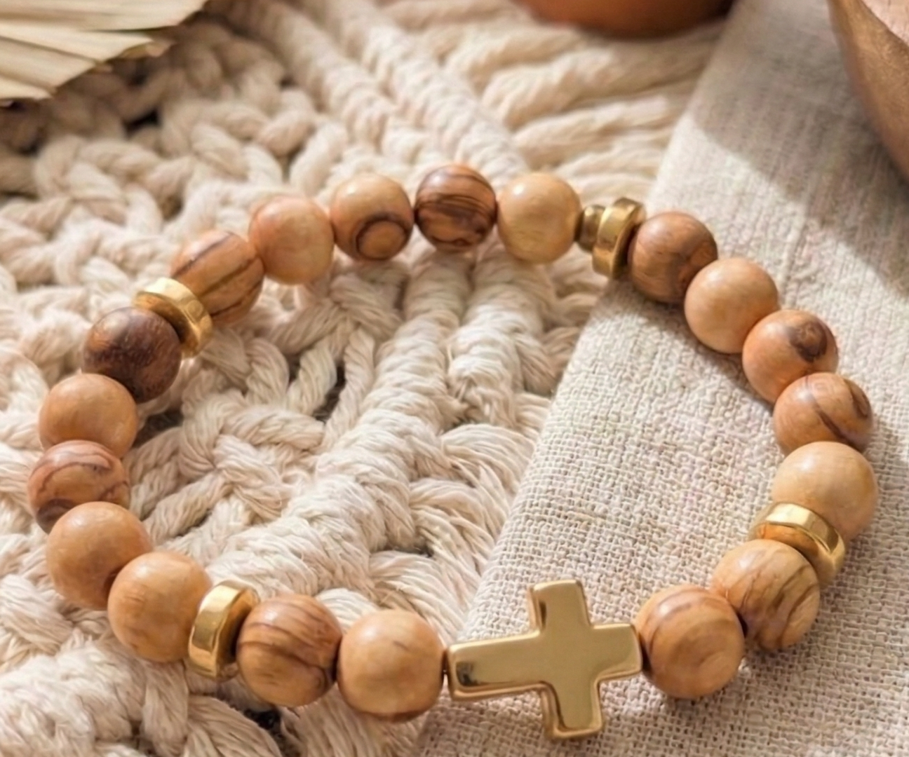 Israeli Olive Wood Gold bracelet
