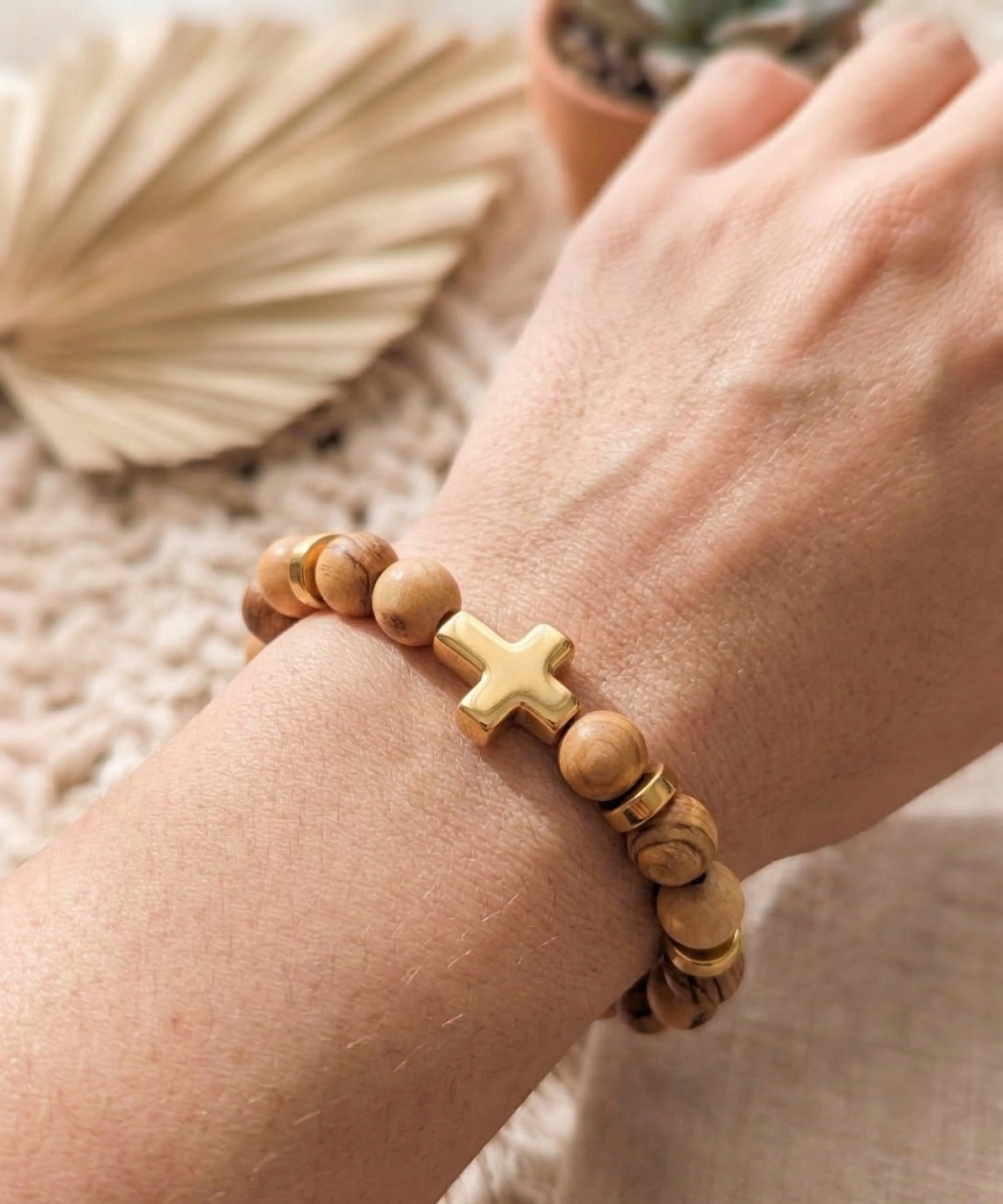 Israeli Olive Wood Gold bracelet