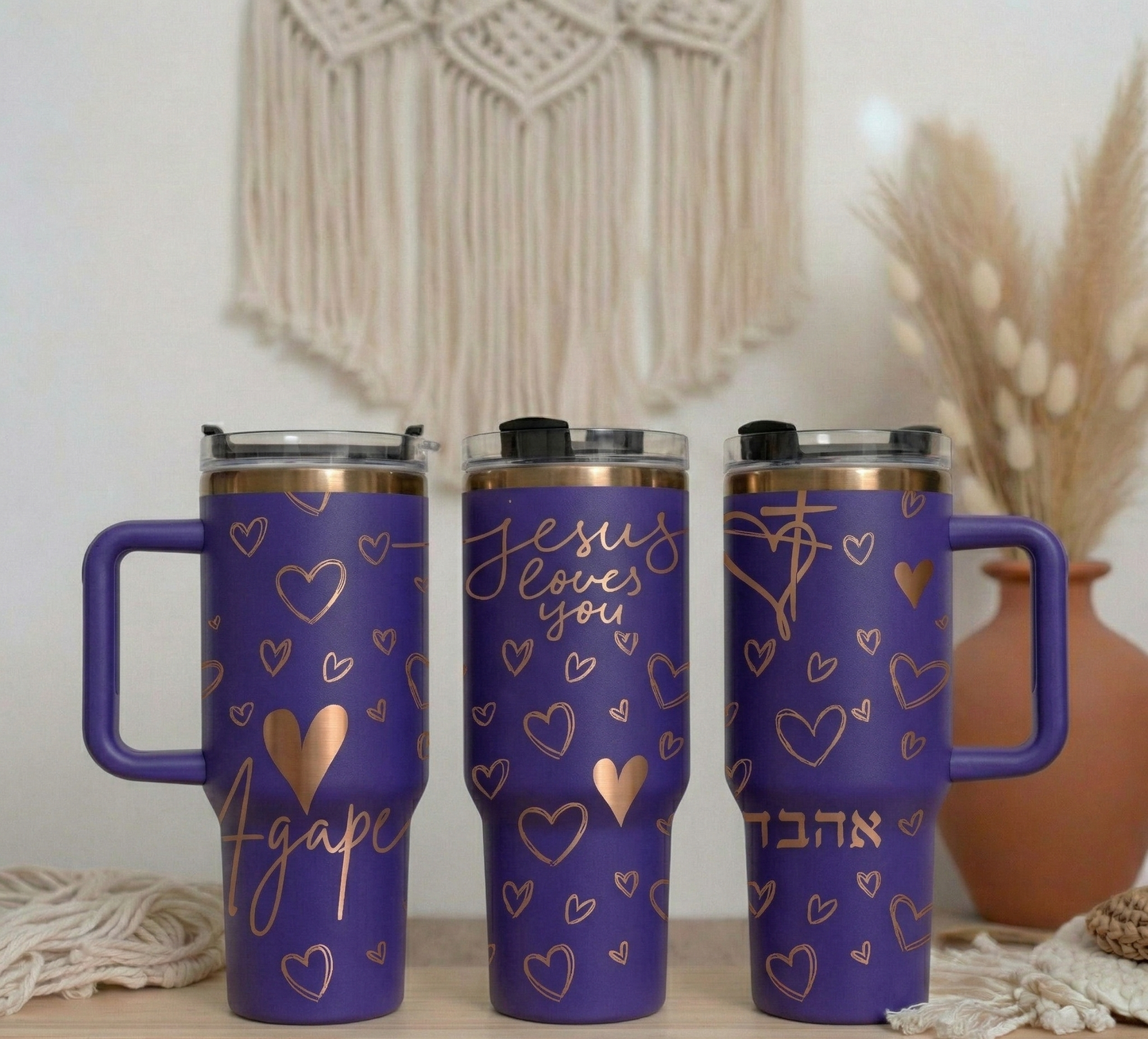 "Jesus Loves you" Agape 40 oz laser engraved tumbler