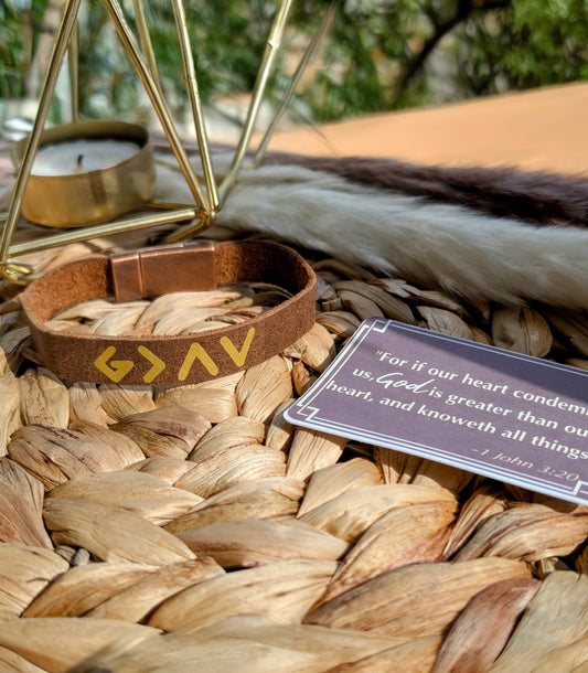 Unshaken Unisex Israeli Leather Cuff