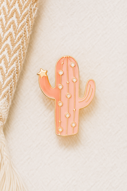 Pink & Gold Cactus Pin