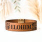 Names of God Leather Engraved Cuff