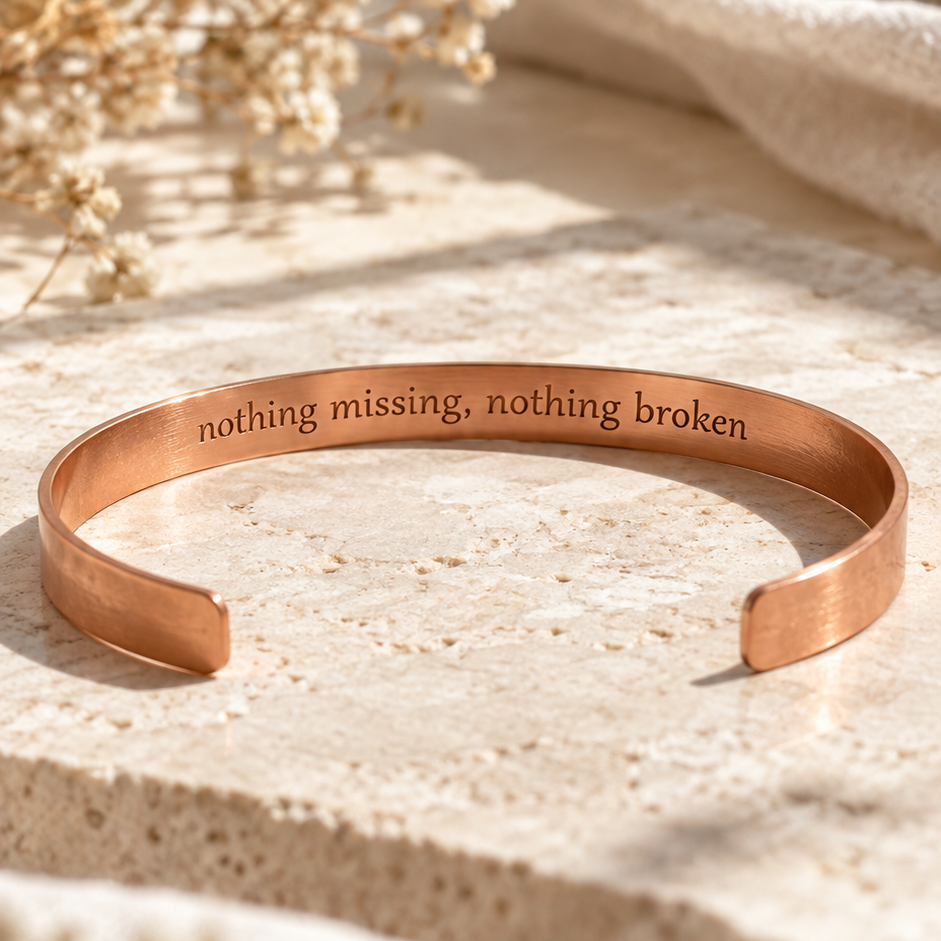 BG Shalom Hebrew Pure Copper Cuff Bracelet