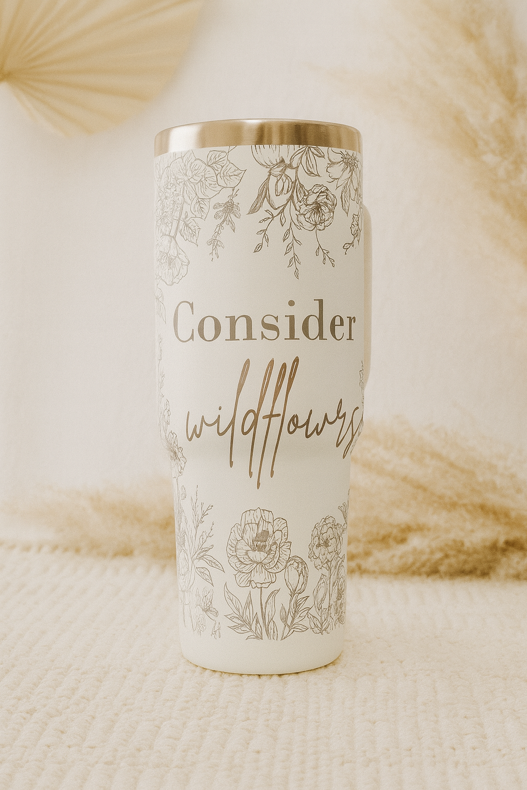 "Consider the Flowers" Laser Engraved Copper Tumbler