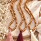 Long Olivewood w/Tassel Necklace
