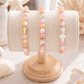 Pink & yellow Jade Hebrew Cone Seashell Christian Bracelet | Psalm 93 Collection