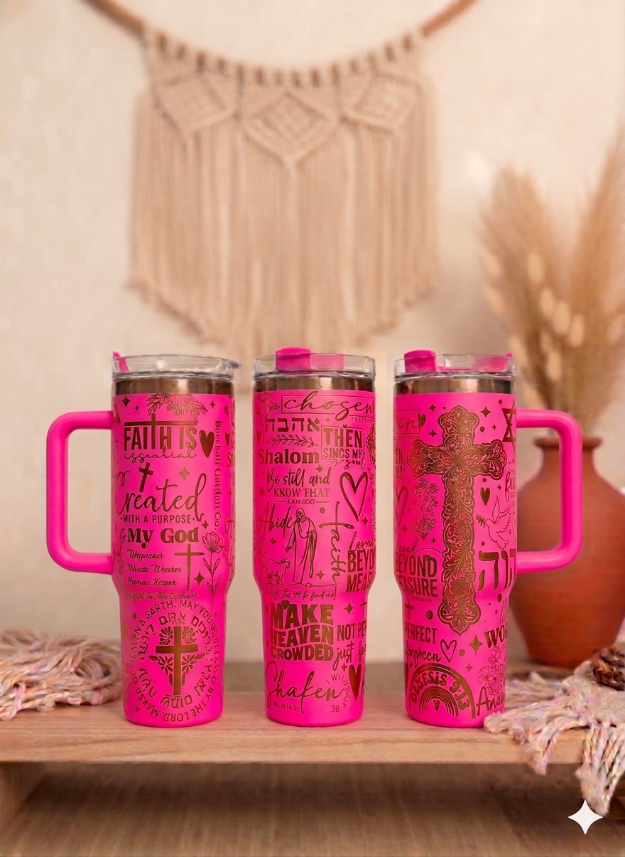 Christian women's Pray 40oz Gold Plated Cream Double walled Tumbler
