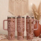 Christian women's Pray 40oz Gold Plated Cream Double walled Tumbler