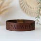 Names of God Leather Engraved Cuff