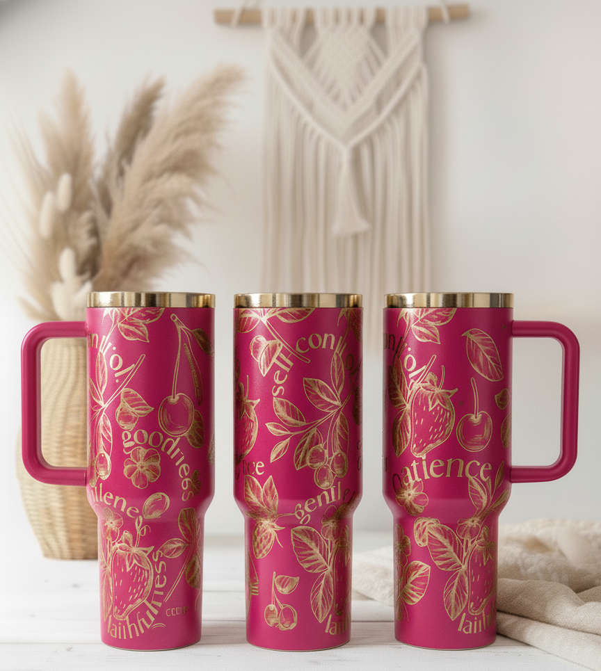 Fruit of the Spirit Laser Engraved Tumbler