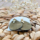 Israeli Leather teardrop Earrings with a Cross