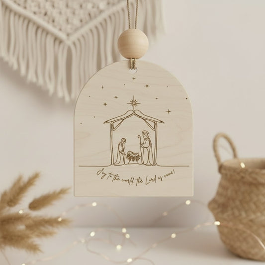 Wooden engraved Christmas ornaments