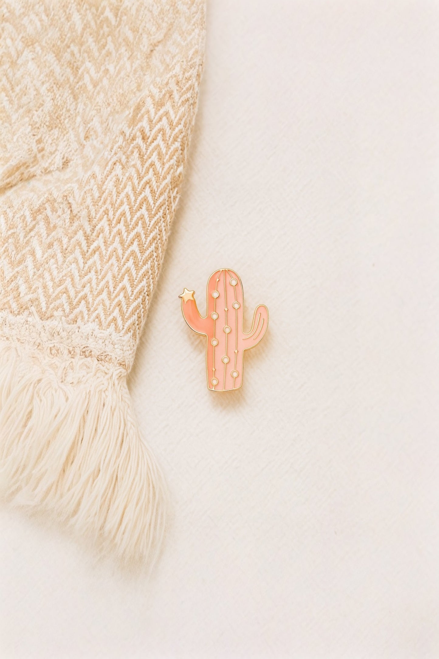 Pink & Gold Cactus Pin