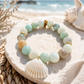 Psalm 93 Ocean Bracelet | Amazonite & Natural Scallop Seashell Christian Bracelet