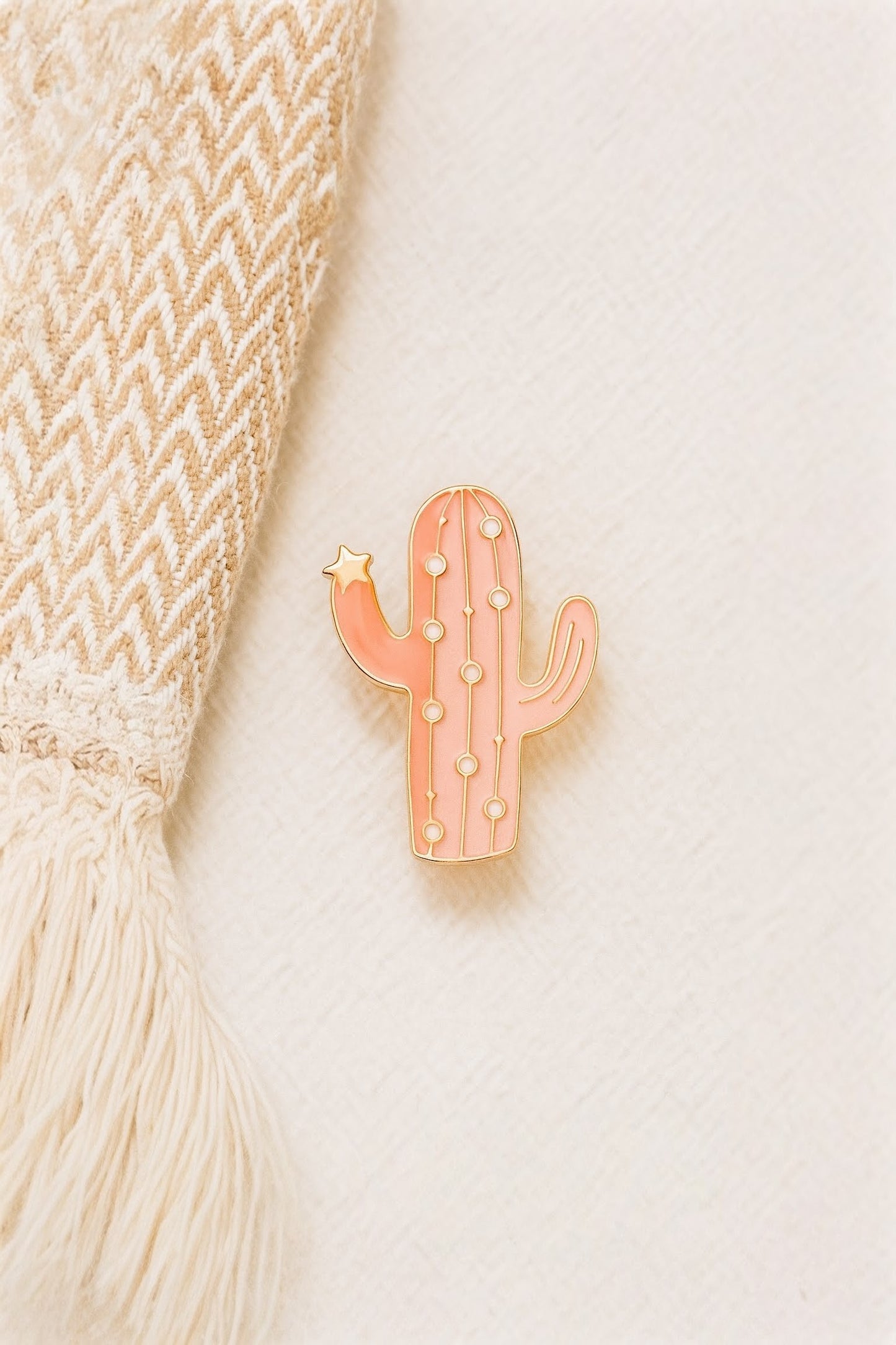 Pink & Gold Cactus Pin