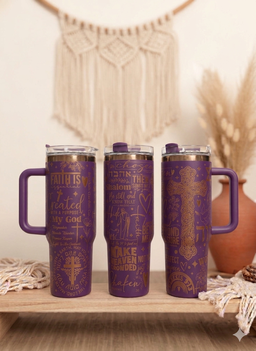 Christian women's Pray 40oz Gold Plated Cream Double walled Tumbler
