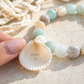 Psalm 93 Ocean Bracelet | Amazonite & Natural Scallop Seashell Christian Bracelet